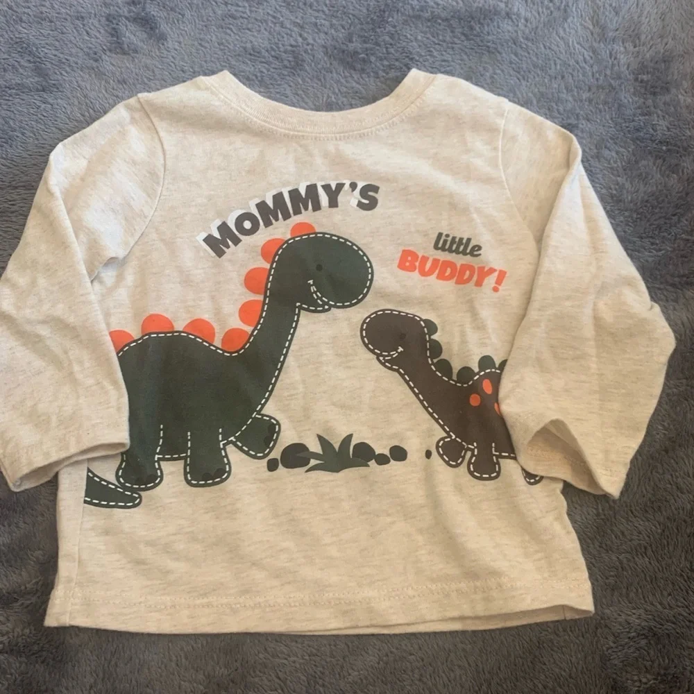Mommy's Little Buddy Dinosaur Long Sleeve T-Shirt